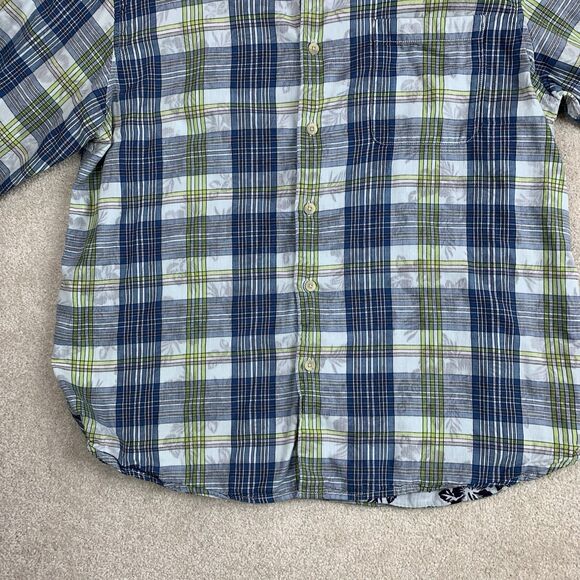 Tommy Bahama Blue Palapa Plaid Size XL Seagrove Floral Button Up - Picture 5 of 14